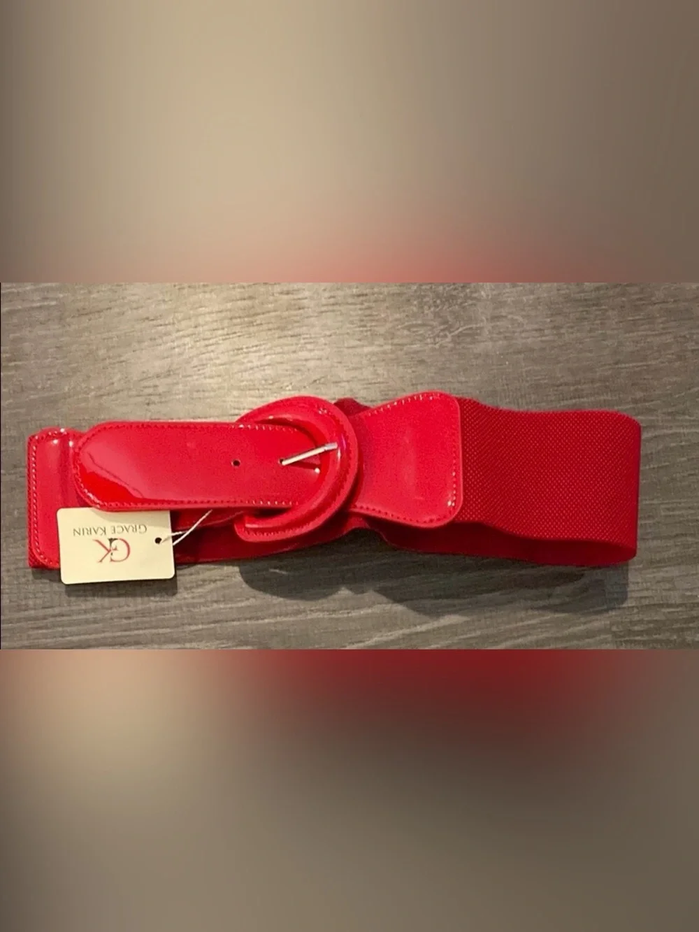 Wide Elastic Red Women's Fashion Belt